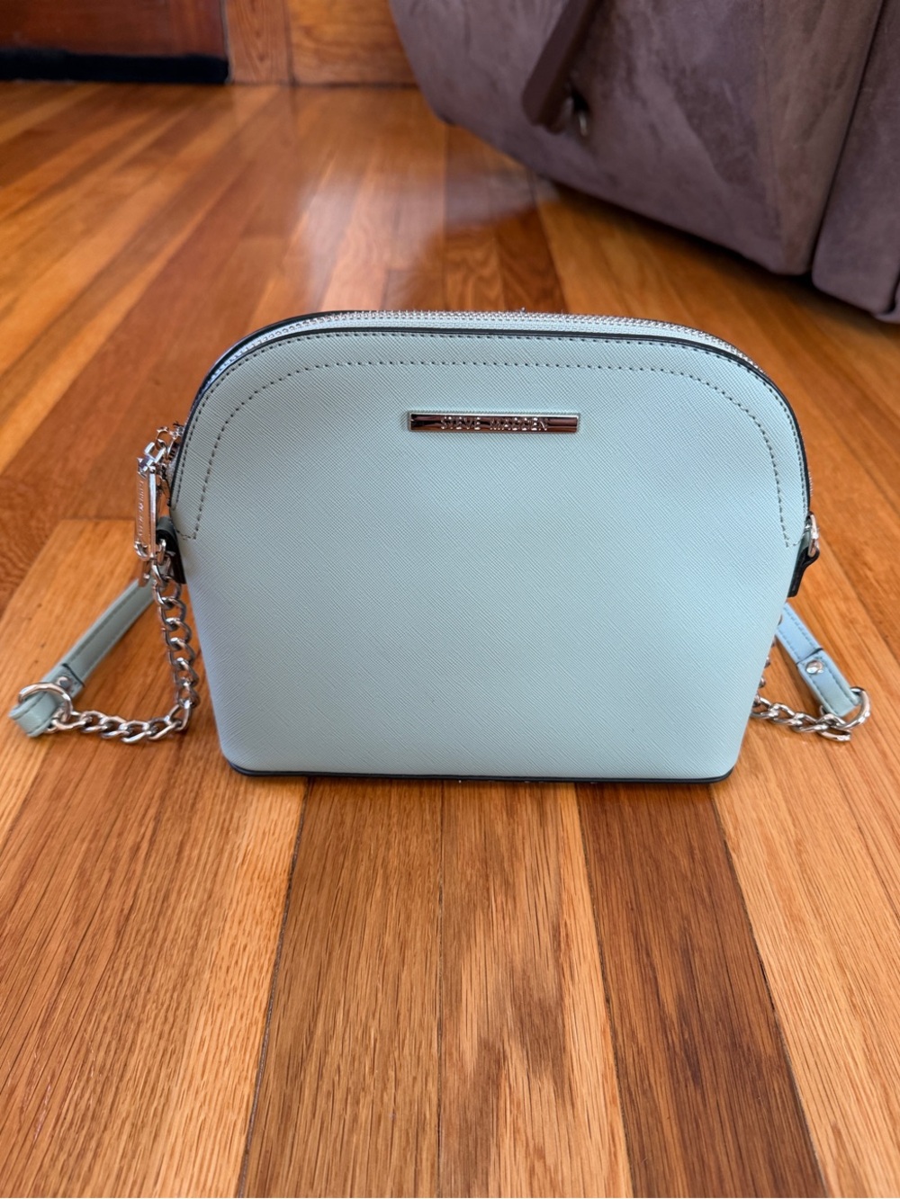 Steve Madden BMaggie Seafoam Mint Green Crossbody Silver Hardware EUC